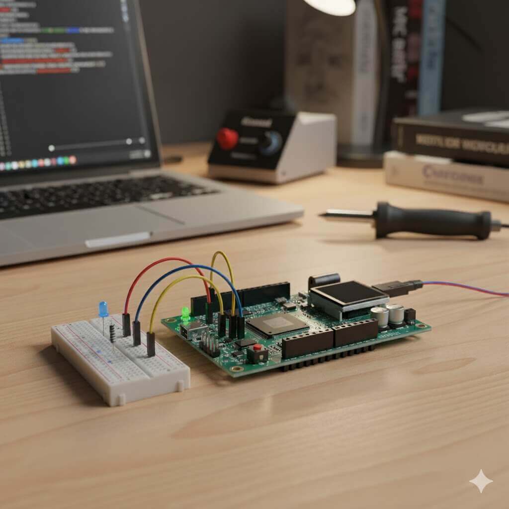 Imagine placă de dezvoltare cu microcontroler